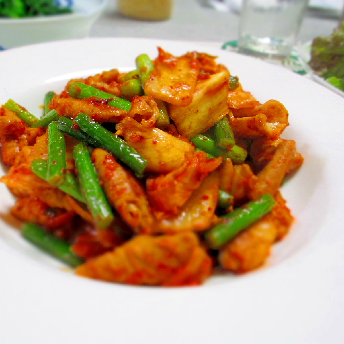 簡便失敗ナシ 豚モツとニンニクの芽のキムチ炒め レシピ 作り方 By たけちゃ む 楽天レシピ